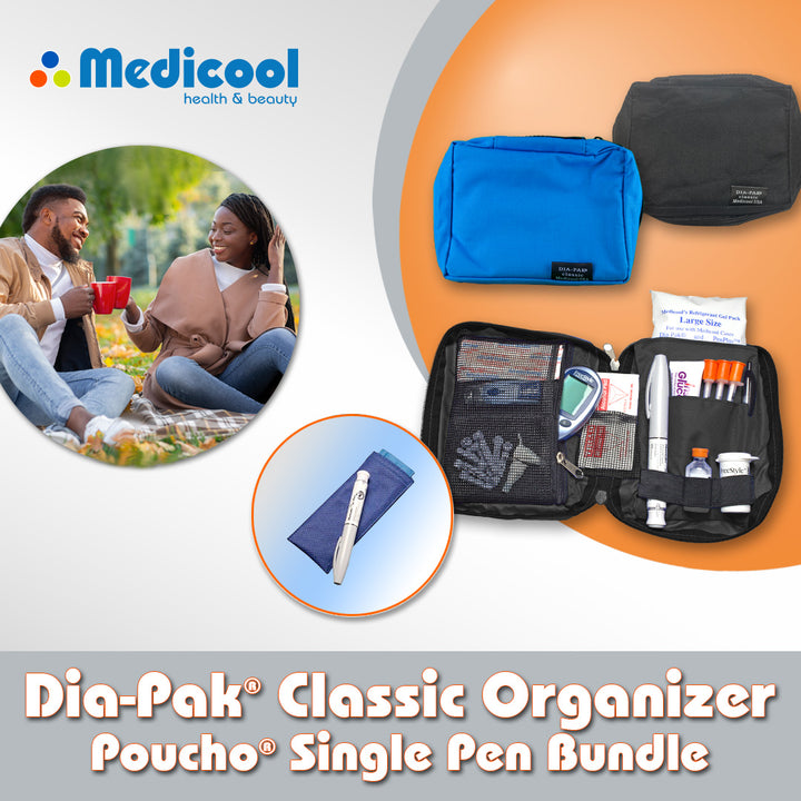 Dia-Pak® Classic Organizer+Poucho® Single Pen Bundles - Medicool