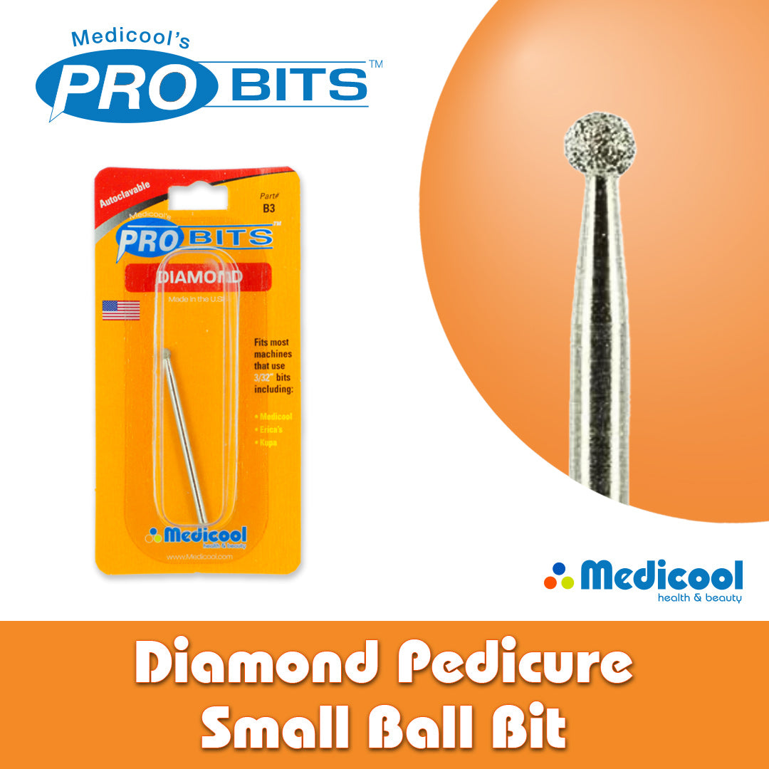 Diamond Pedicure Small Ball Bit -B3- for Nails - Medicool