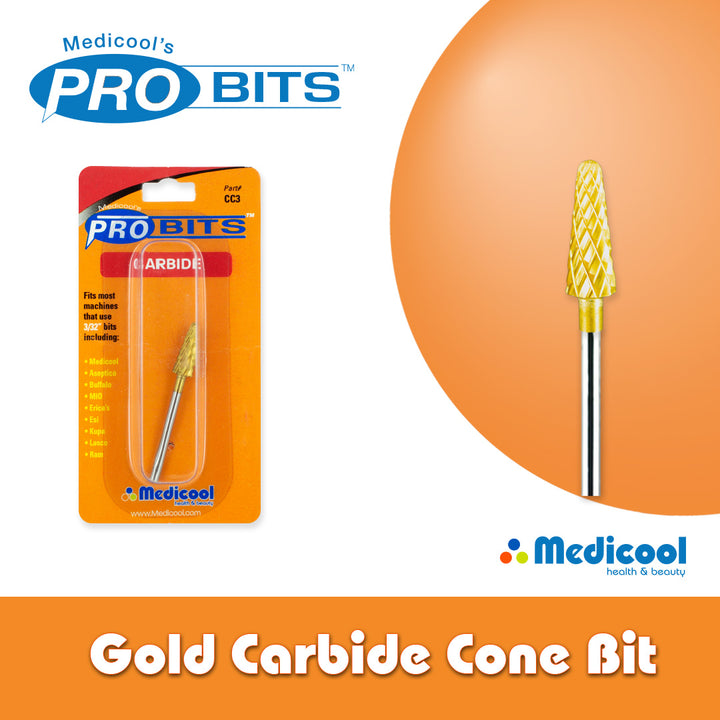 Gold Carbide Cone Bit -CC3- for Nails