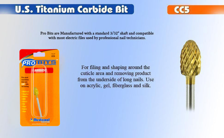 Gold Carbide Football Bit -CC5- for Nails