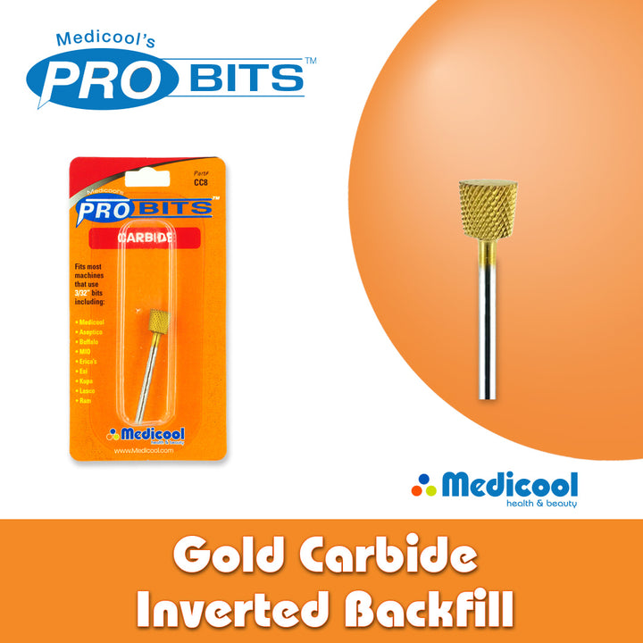 Gold Carbide Inverted Backfill Bits -CC8- for Nails