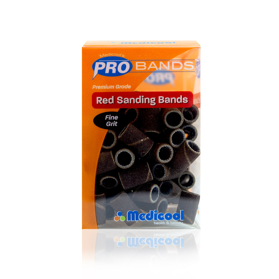 Red-Brown Sanding Bands for Nails - Medicool