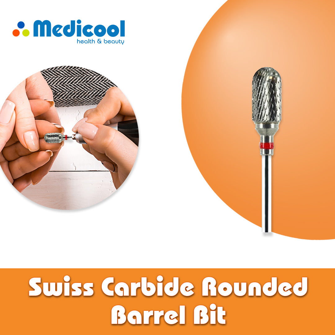 Swiss Carbide Rounded Barrel Bit for Nails - Medicool
