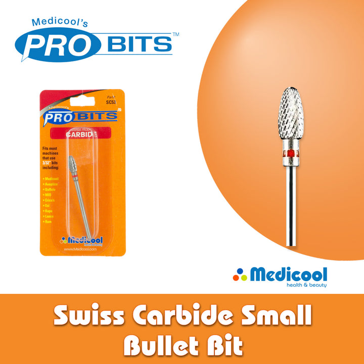 Swiss Carbide Small Bullet Bit -SC53 BIT- for Nails - Medicool