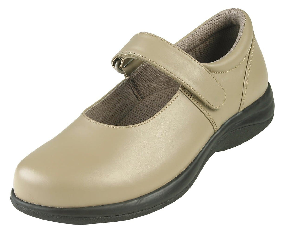 InStride Nellie Leather Black/Taupe Diabetic Orthopedic Shoes* - Medicool