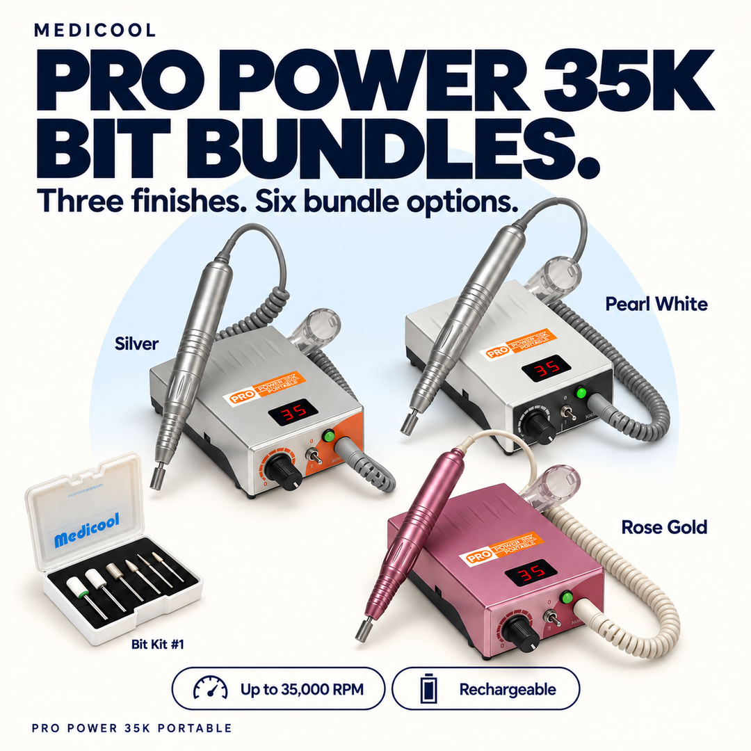 Medicool Pro Power 35K Portable Nail Drill + Bit Bundle - Medicool
