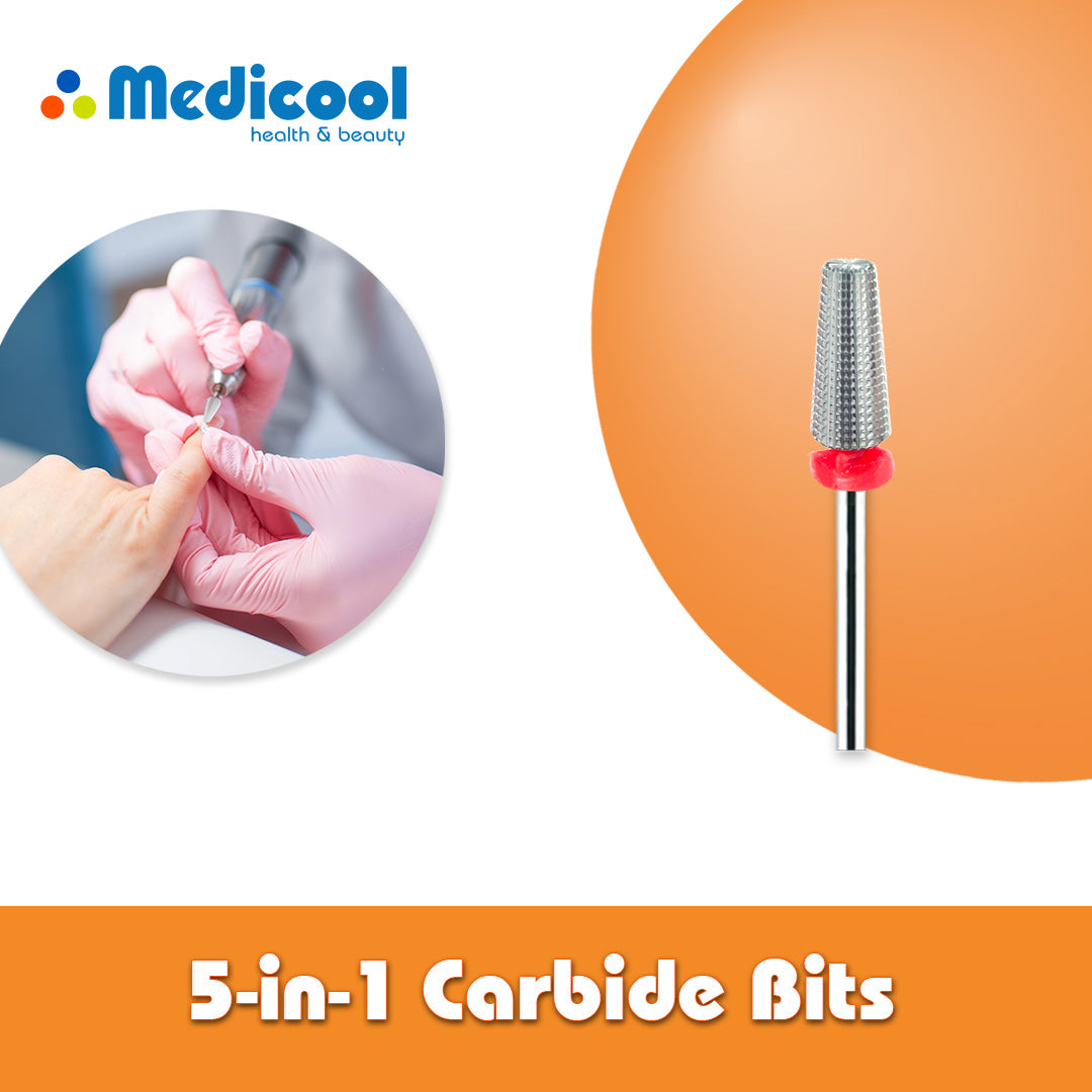 Medicool's 5 in 1 Carbide Bits for Nails 3/32" - Medicool