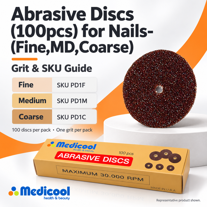 Abrasive Discs (100pcs) for Nails-(Fine,MD,Coarse) - Medicool