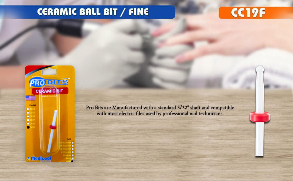 Ceramic Ball Bit -CC19F- for Nails - Medicool