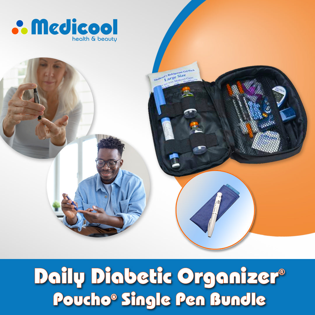 Daily Diabetic Organizer®+Poucho® Single Pen Bundle - Medicool