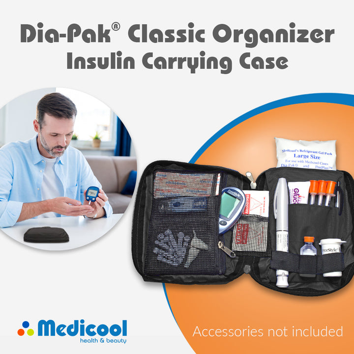 Dia-Pak® Classic Insulin Carrying Case and  Euro Comfort Diabetic Socks - Medicool