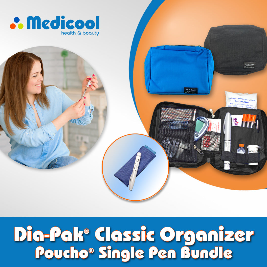 Dia-Pak® Classic Organizer+Poucho® Single Pen Bundles - Medicool