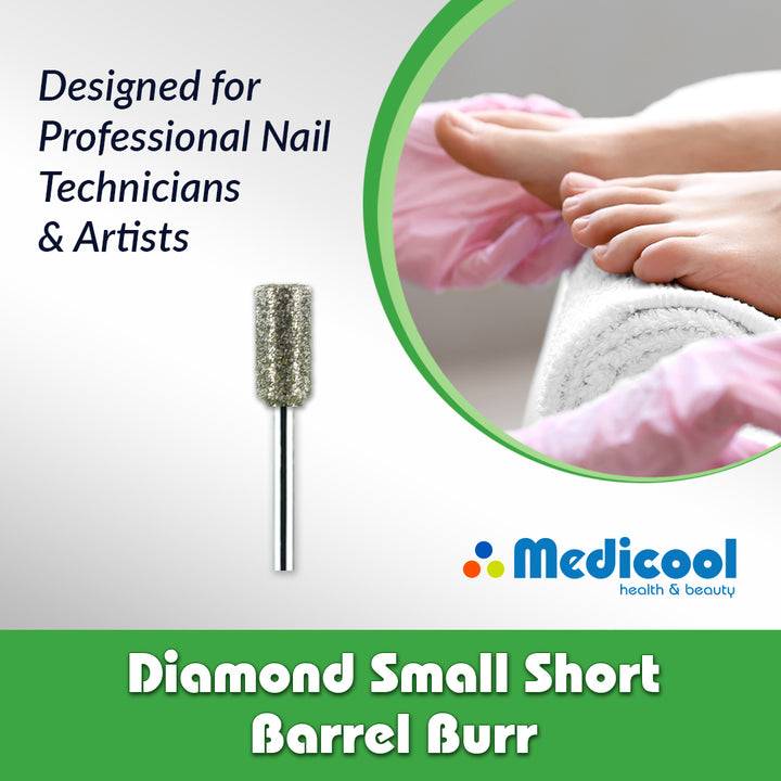 Diamond Small Short Barrel Burr -PSD26-P- for Podiatry - Medicool
