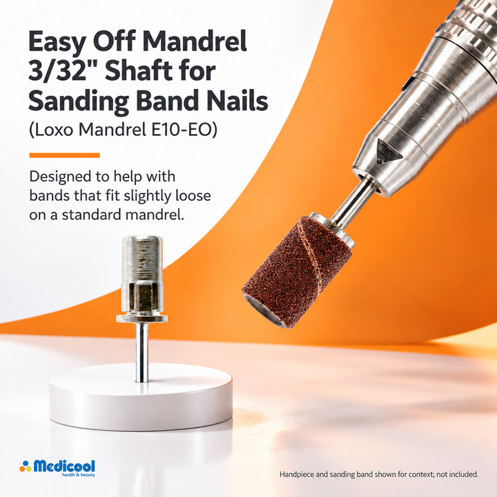 Easy Off Mandrel 3/32" Shaft for Sanding Band Nails (Loxo Mandrel E10-EO ) - Medicool - 2