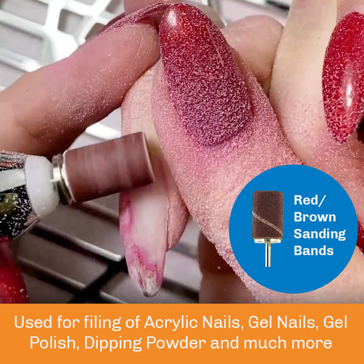 Red-Brown Sanding Bands for Nails