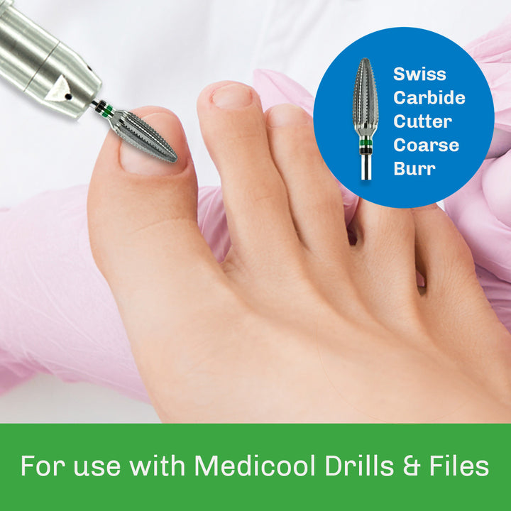 Swiss Carbide Cutter Coarse Burr for Podiatry