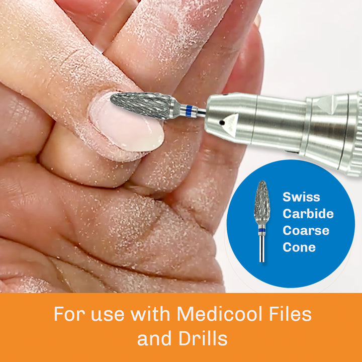 Swiss Carbide Coarse Cone Bit for Nails - PSC9C