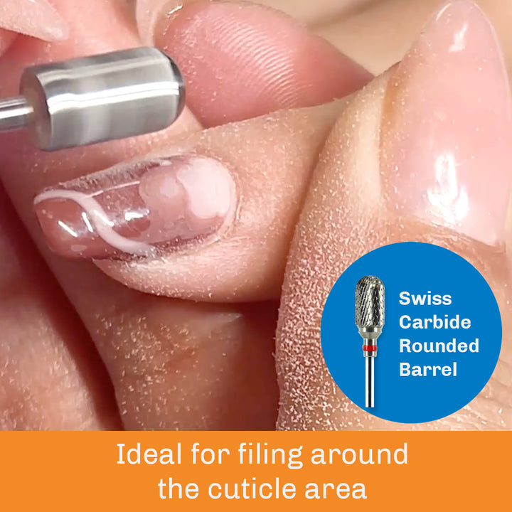 Swiss Carbide Rounded Barrel Bit for Nails