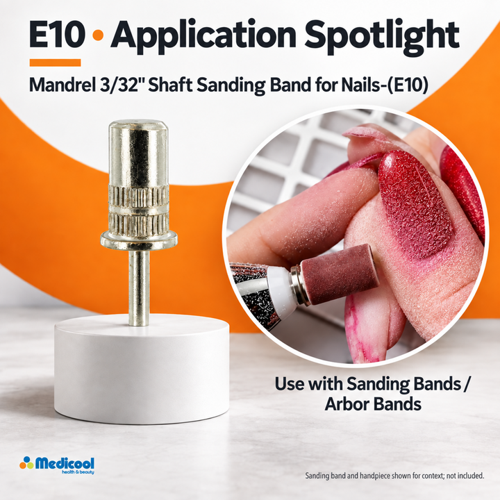 Mandrel 3/32" Shaft Sanding Band for Nails-(E10) - Medicool