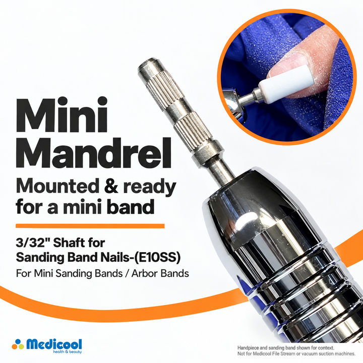 Mini Mandrel 3/32" Shaft for Sanding Band Nails-(E10SS) - Medicool - 2