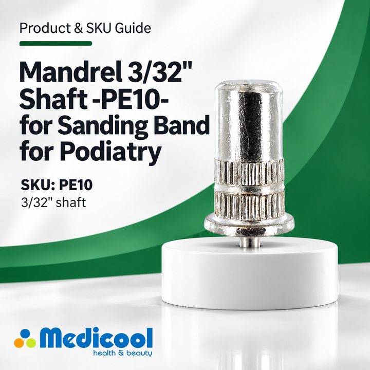 Mandrel 3/32" Shaft -PE10- for Sanding Band for Podiatry - Medicool