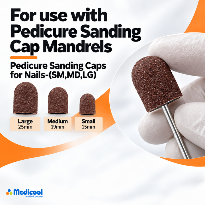 Pedicure Sanding Caps for Nails-(SM,MD,LG)