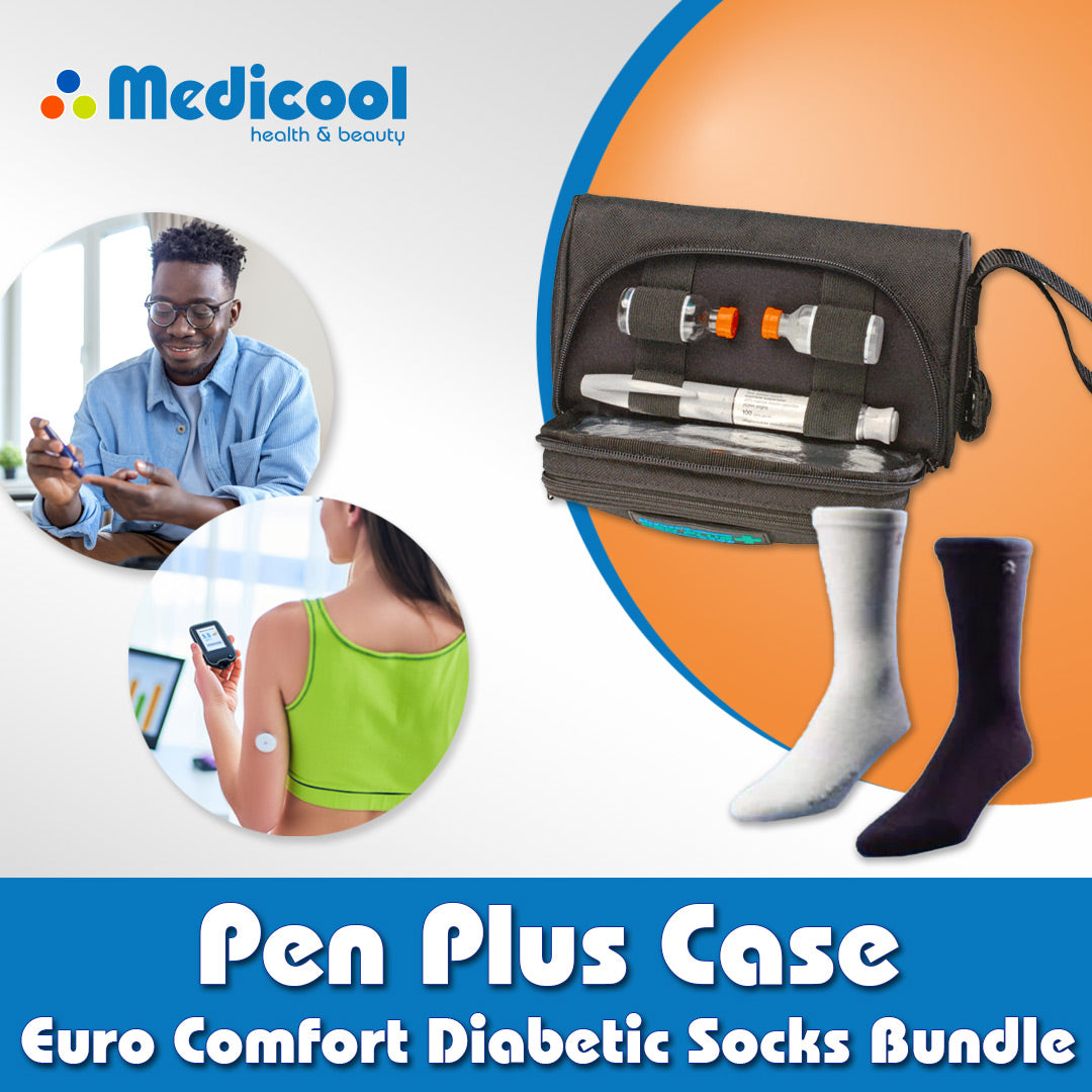 Pen Plus Insulin Carrying Case and Euro Comfort Diabetic Socks - Medicool