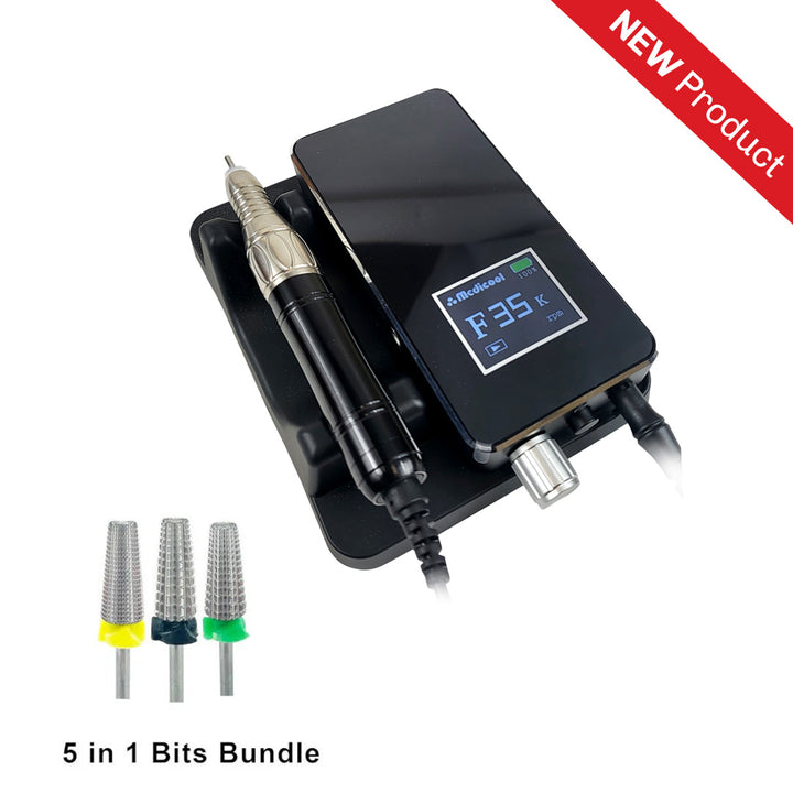 Pro Power Elite Professional Nail Drill - Portable or Desktop + Bit Bundle