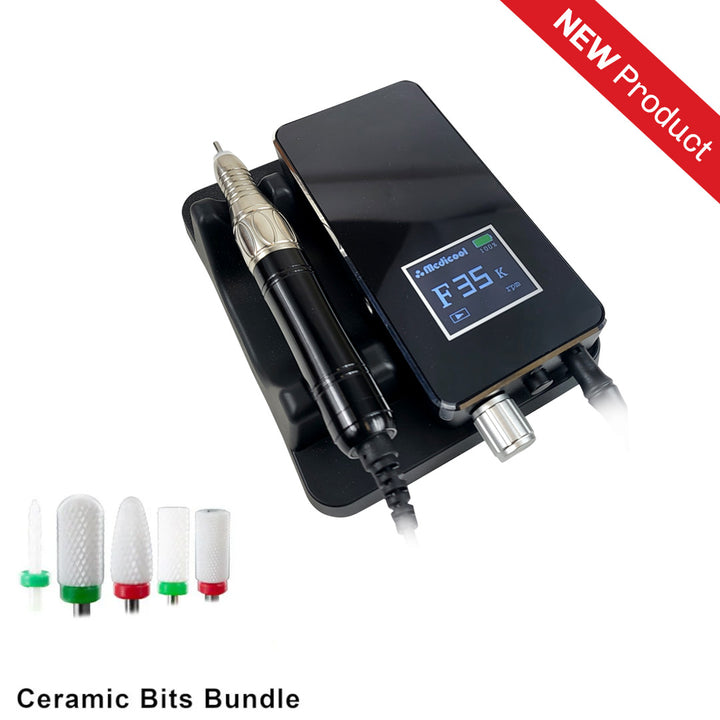Pro Power Elite Professional Nail Drill - Portable or Desktop + Bit Bundle