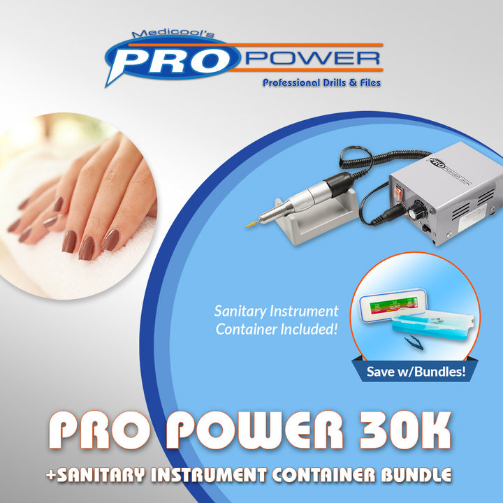 Pro Power® 30K Nail Drill + Sanitary Instrument Container - Medicool