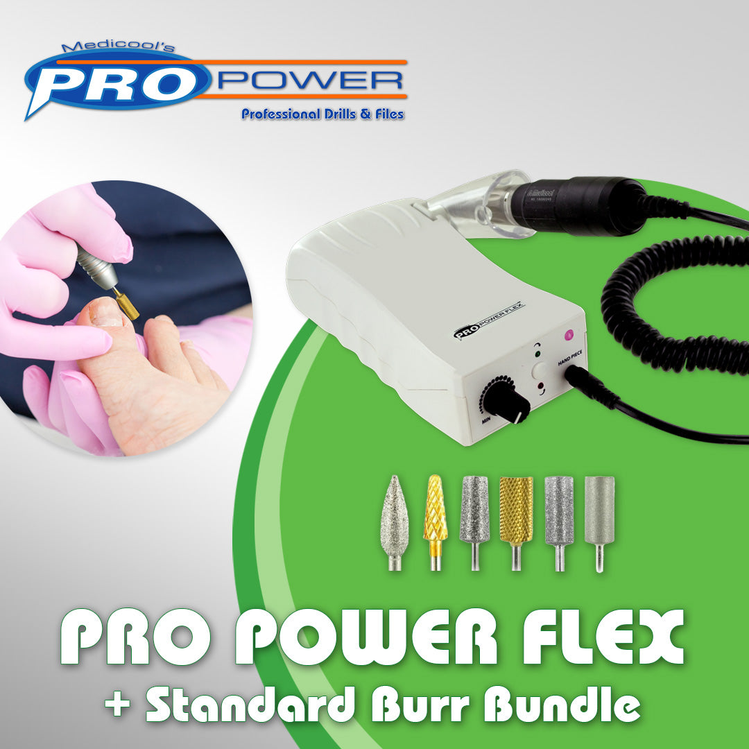 Pro Power® Flex Debriding Drill for Podiatry + Standard Burr Kit