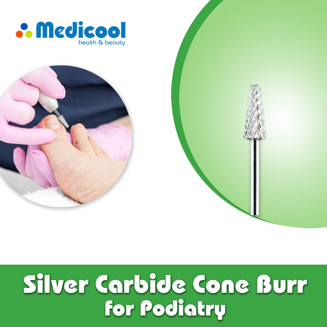 Silver Carbide Cone Burr for Podiatry - Medicool