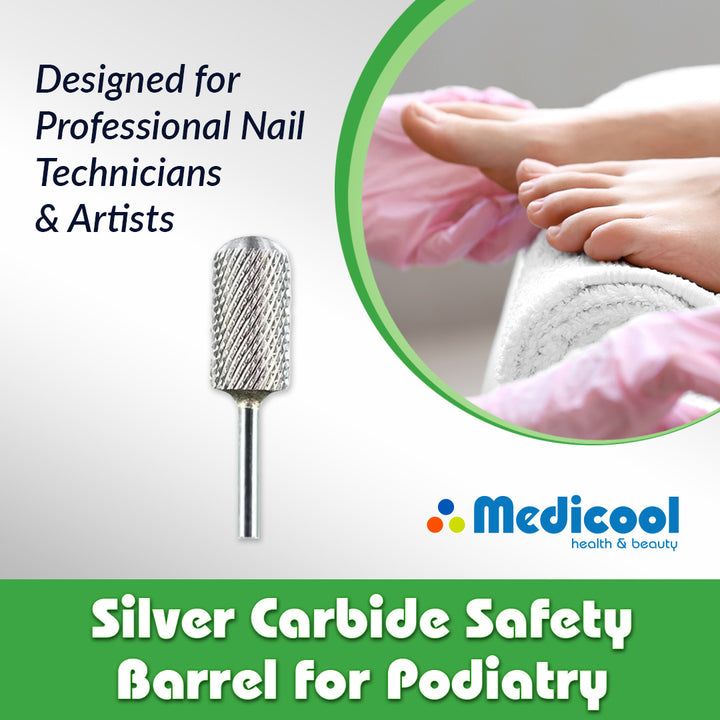 Silver Carbide Safety Barrel for Podiatry - Medicool