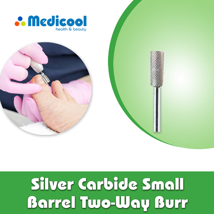 Silver Carbide Small Barrel Two-Way Burrs for Podiatry - Medicool