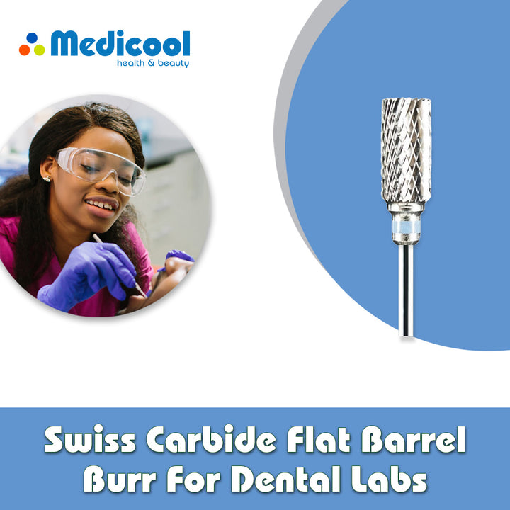 Swiss Carbide Flat Barrel Burr -SC11C BIT-DL- for Dental Lab - Medicool