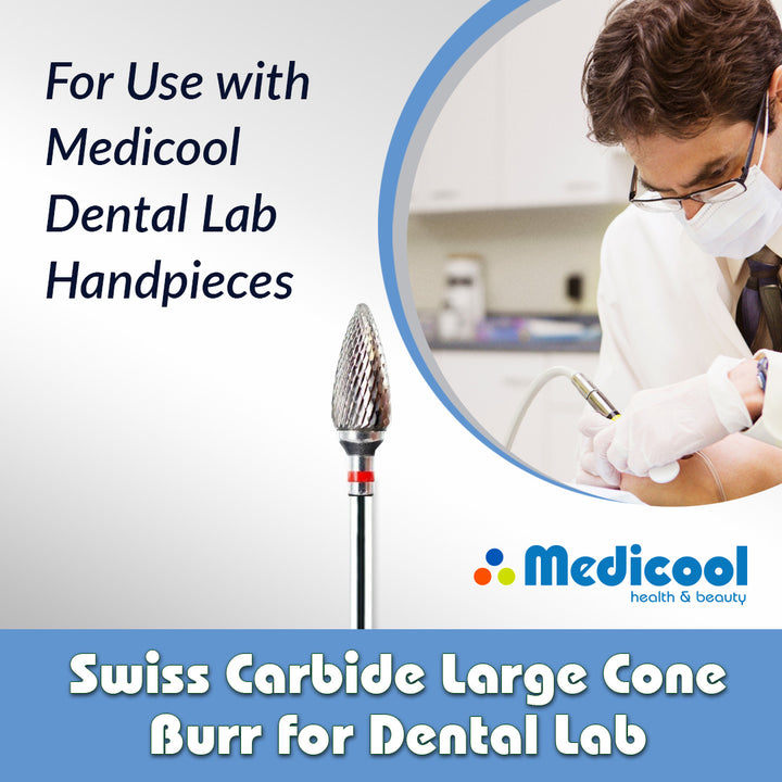 Swiss Carbide Large Cone Burr for Dental Lab - Medicool