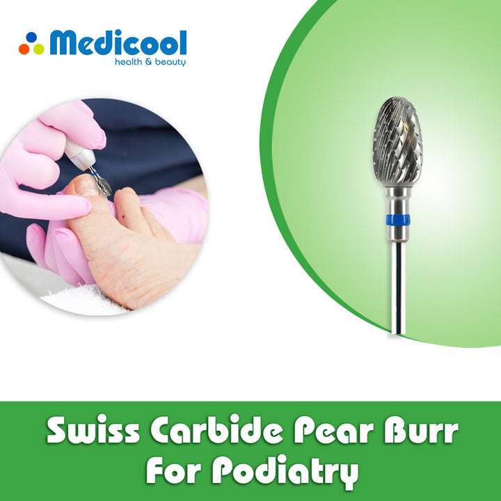 Swiss Carbide Pear Burr for Podiatry - Medicool