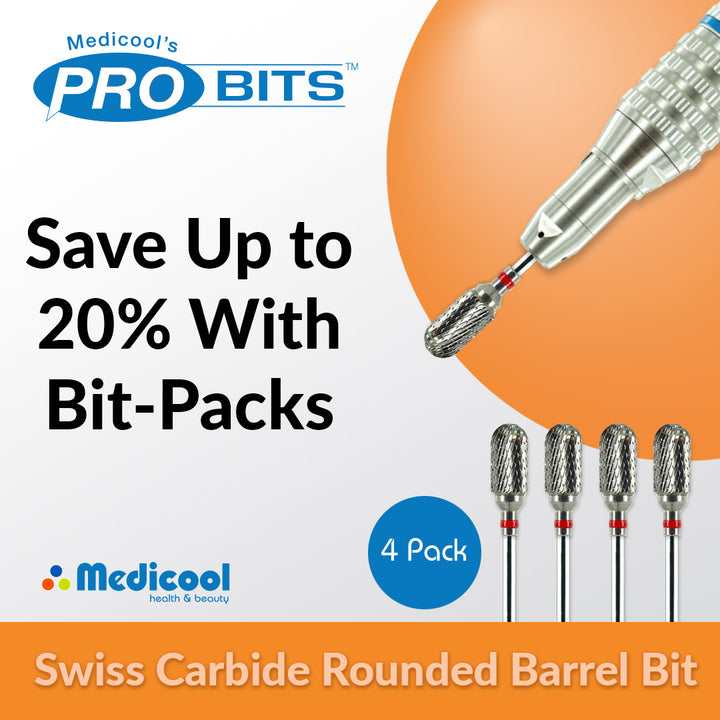 Swiss Carbide Rounded Barrel Bit for Nails - Medicool