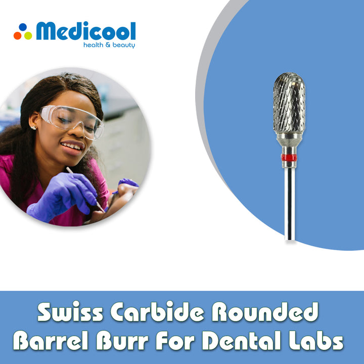 Swiss Carbide Rounded Barrel Burr for Dental Lab - Medicool