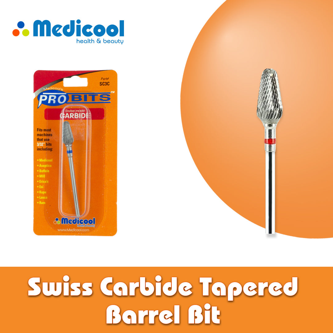 Swiss Carbide Tapered Barrel Bit for Nails - Medicool