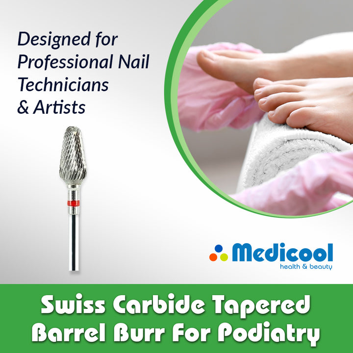 Swiss Carbide Tapered Barrel Burr for Podiatry
