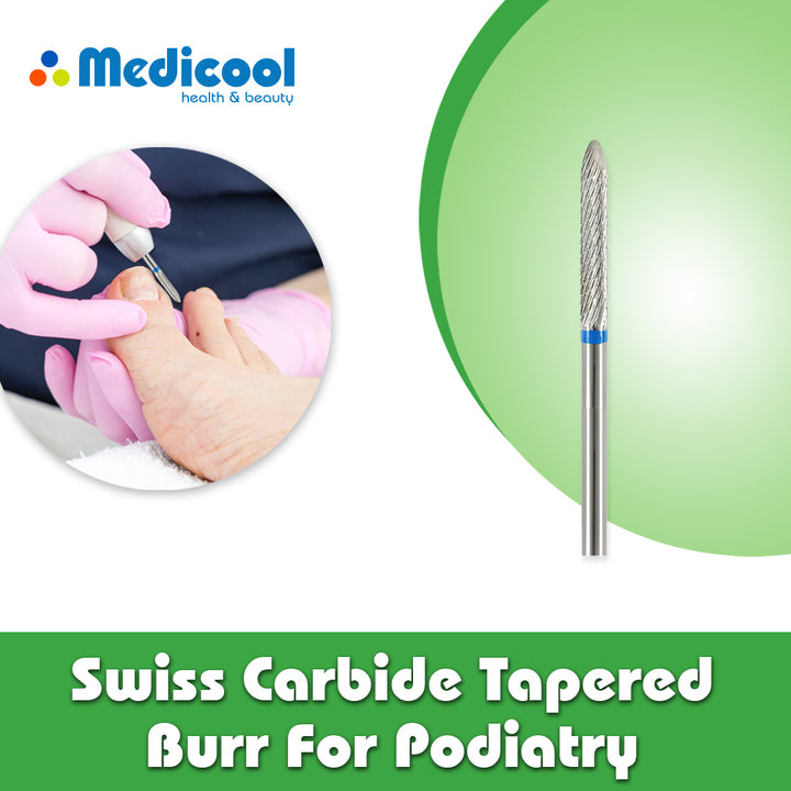 Swiss Carbide Tapered Burr for Podiatry - Medicool