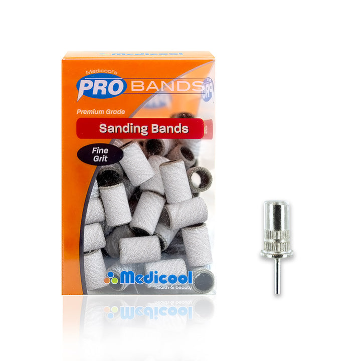 White Sanding Bands and Mandrel Bundle-(Fine,MD,Coarse,XCoarse)