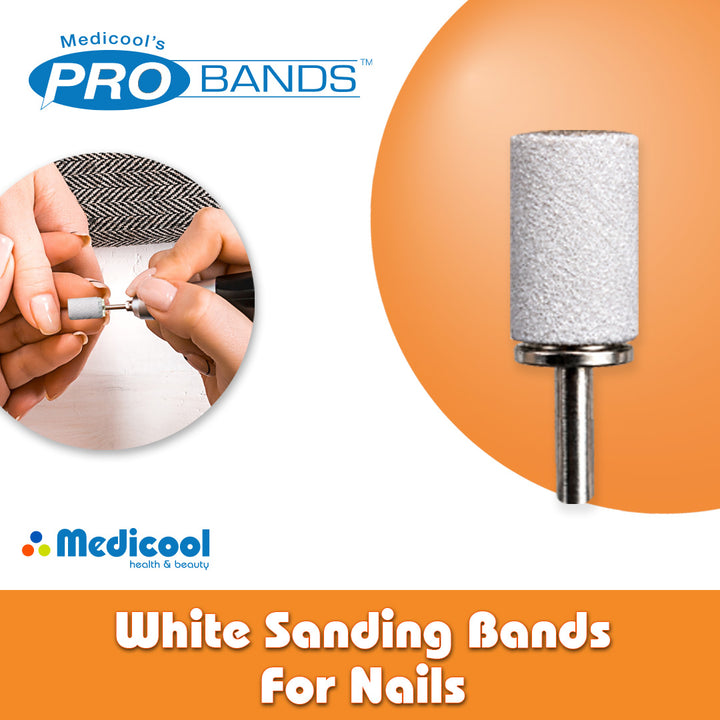 Pro Bits® White Sanding Bands for Nails-(Fine,MD,Coarse,XCoarse)