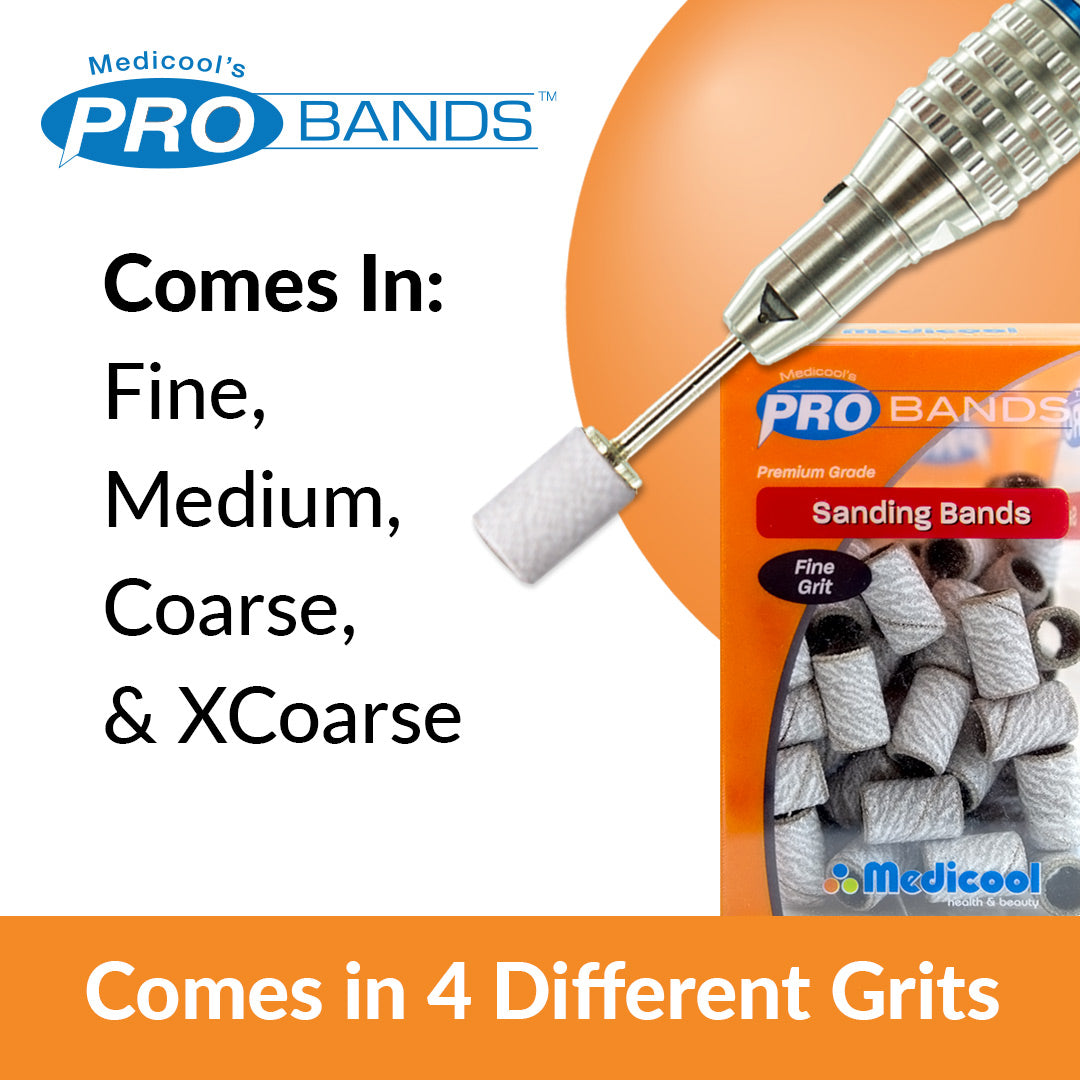 White Sanding Bands and Mandrel Bundle-(Fine,MD,Coarse,XCoarse)