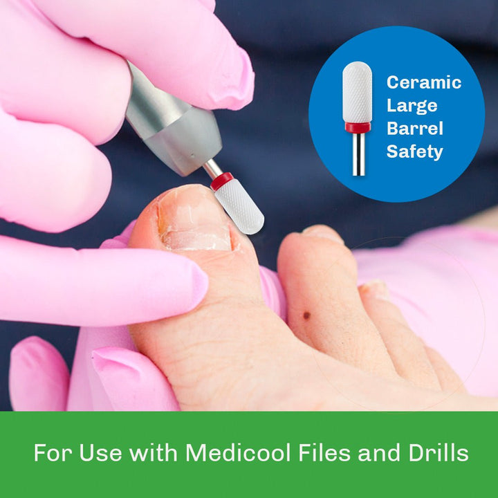 Ceramic Large Barrel Safety for Podiatry - Medicool