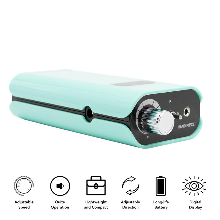 Chisel Switch Portable Manicure - Pedicure Nail Filing Drill with 2 Color Cases - Medicool