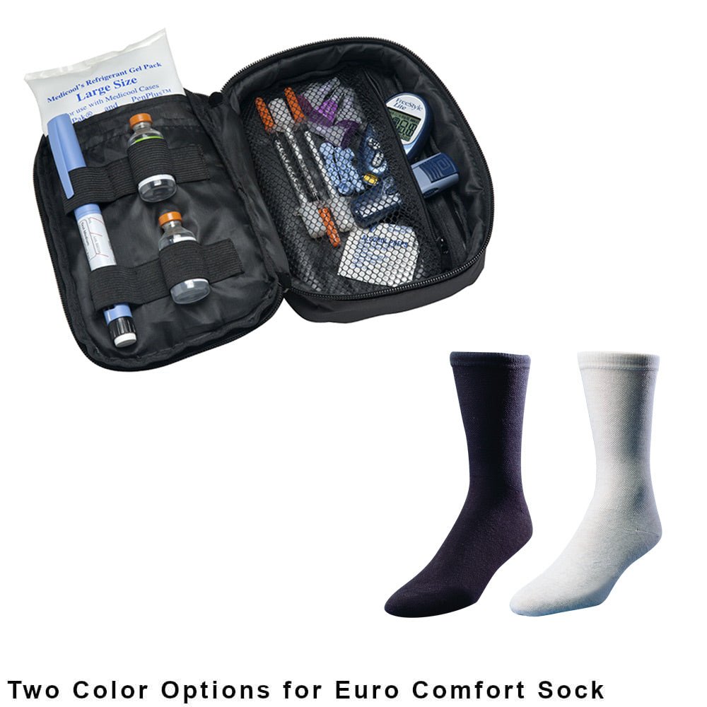 Daily Diabetic Organizer® Case and Euro Comfort Diabetic Socks - Medicool