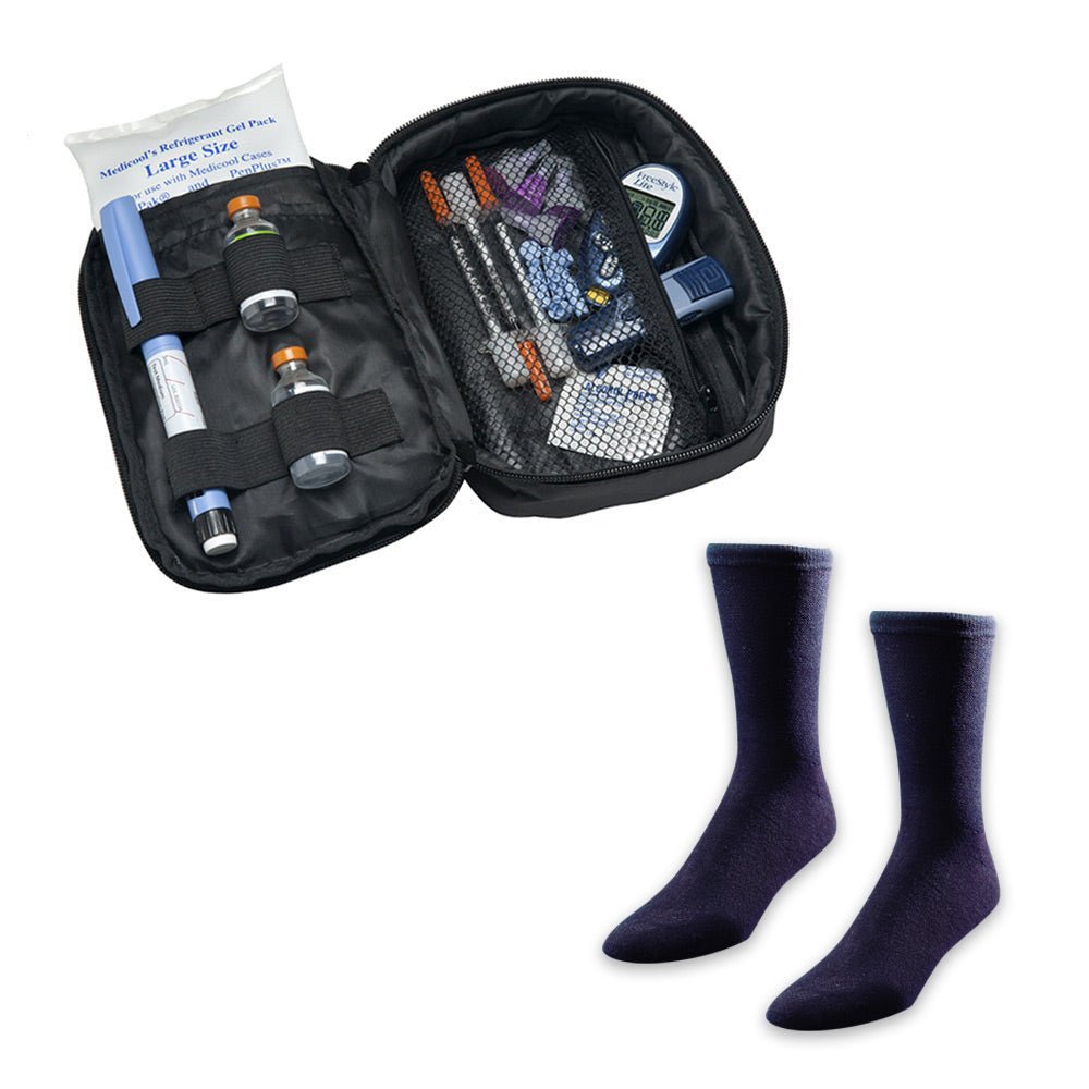 Daily Diabetic Organizer® Case and Euro Comfort Diabetic Socks - Medicool