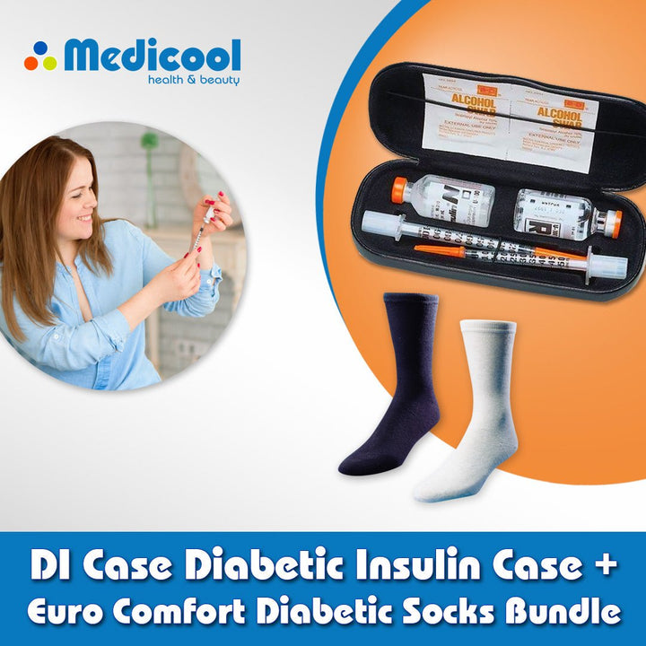 D.I. Case Black and Euro Comfort Diabetic Socks Bundle - Medicool